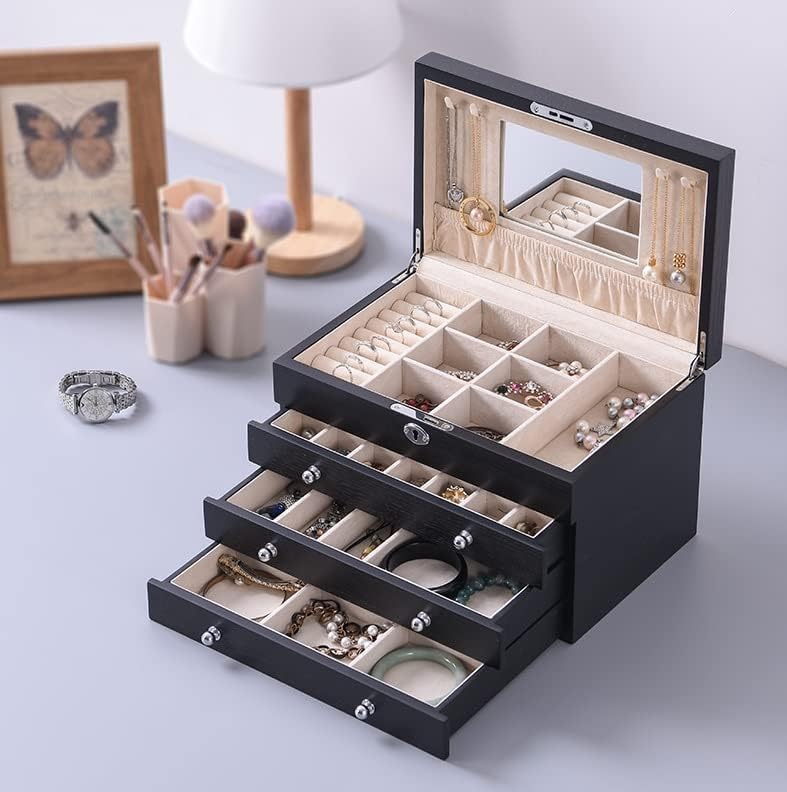 Mirrored Jewelry Organizer with Lock – Elegant Storage 💎🔒