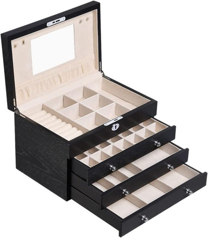Mirrored Jewelry Organizer with Lock – Elegant Storage 💎🔒