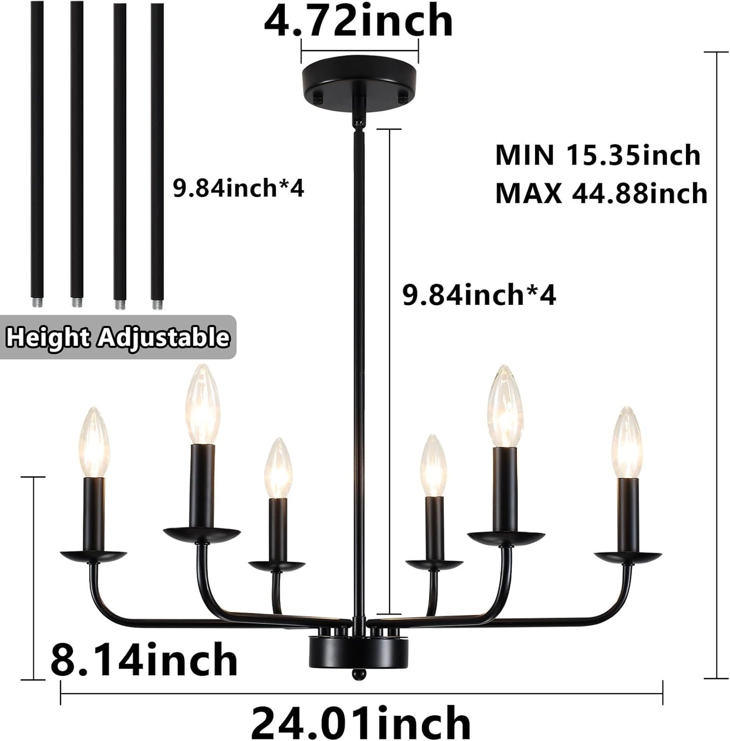 Farmhouse Industrial Chandelier – Rustic Lighting 💡🏡