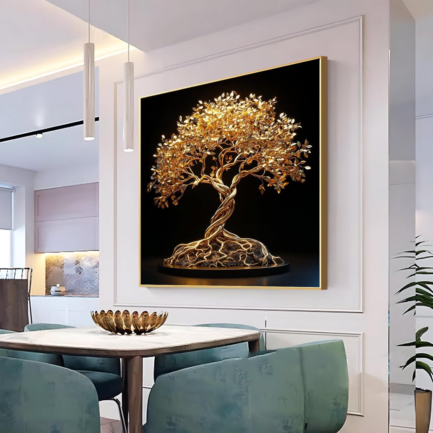 Golden Luxury Canvas Wall Art – Elegant Home Decor 🖼️✨