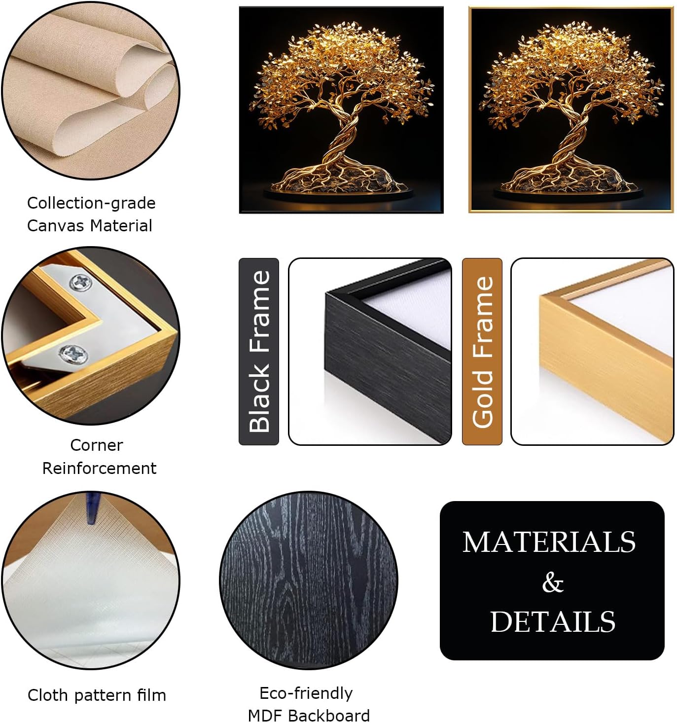 Golden Luxury Canvas Wall Art – Elegant Home Decor 🖼️✨