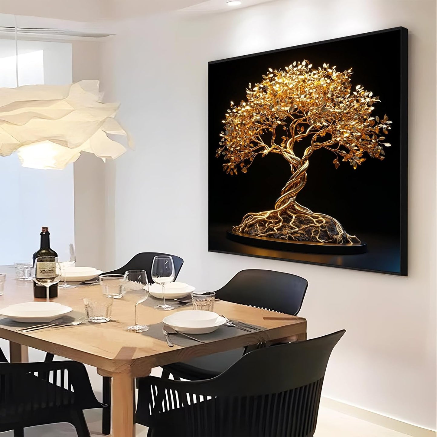 Golden Luxury Canvas Wall Art – Elegant Home Decor 🖼️✨