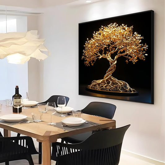 Golden Luxury Canvas Wall Art – Elegant Home Decor 🖼️✨