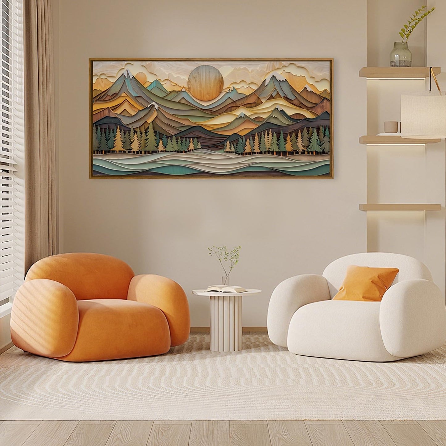 Abstract Mountain Wall Art – Modern Home Decor 🏔️🎨