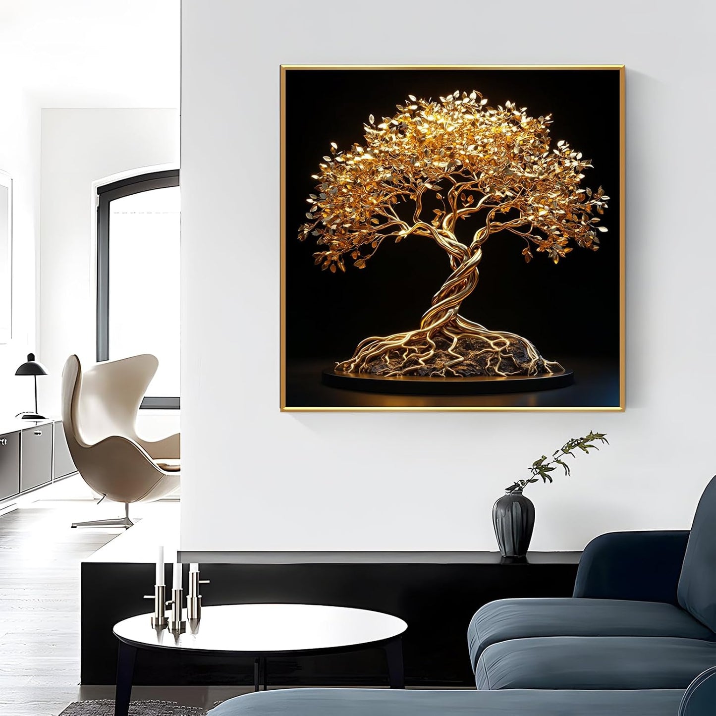 Golden Luxury Canvas Wall Art – Elegant Home Decor 🖼️✨