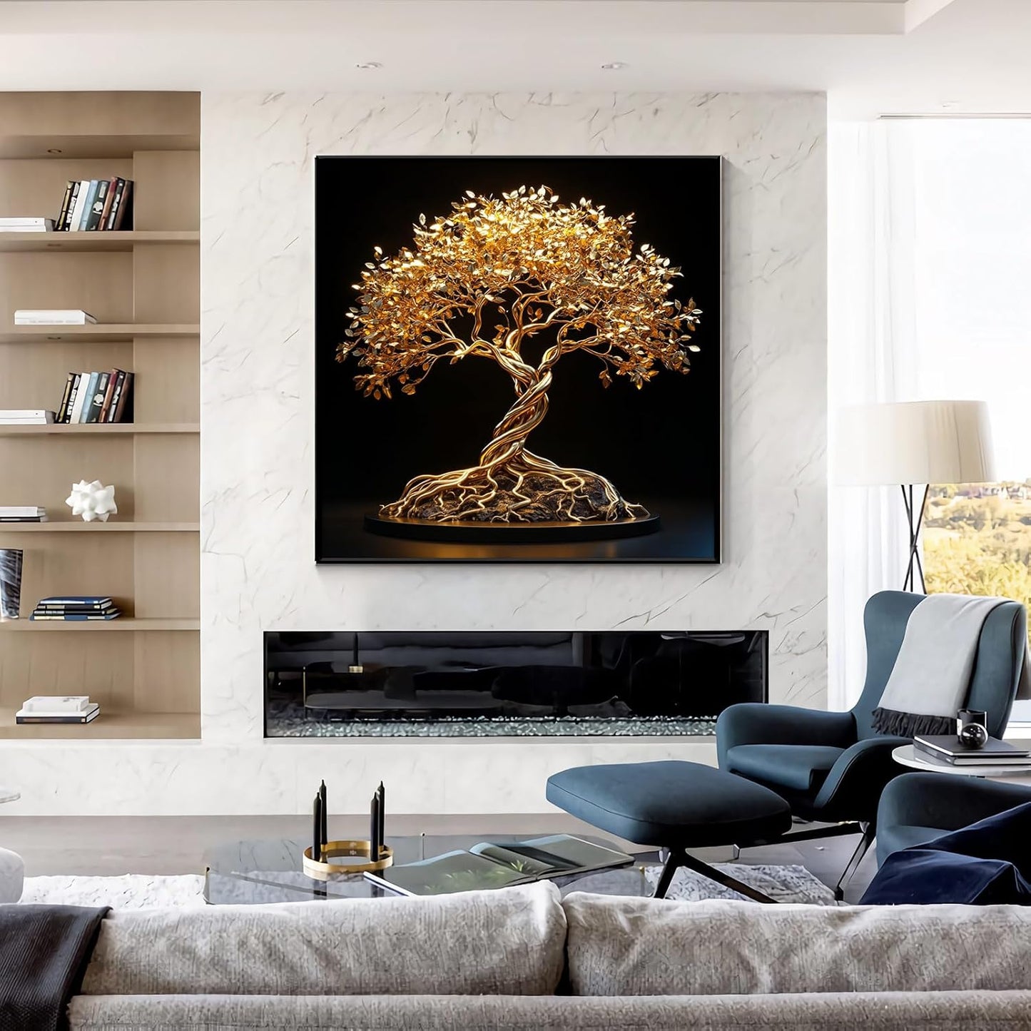 Golden Luxury Canvas Wall Art – Elegant Home Decor 🖼️✨
