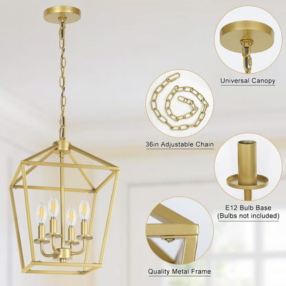Industrial Farmhouse Chandelier – Adjustable Geometric Light 💡🏡