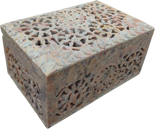 Handmade Soapstone Jewelry Box – Elegant Storage 💎🪨