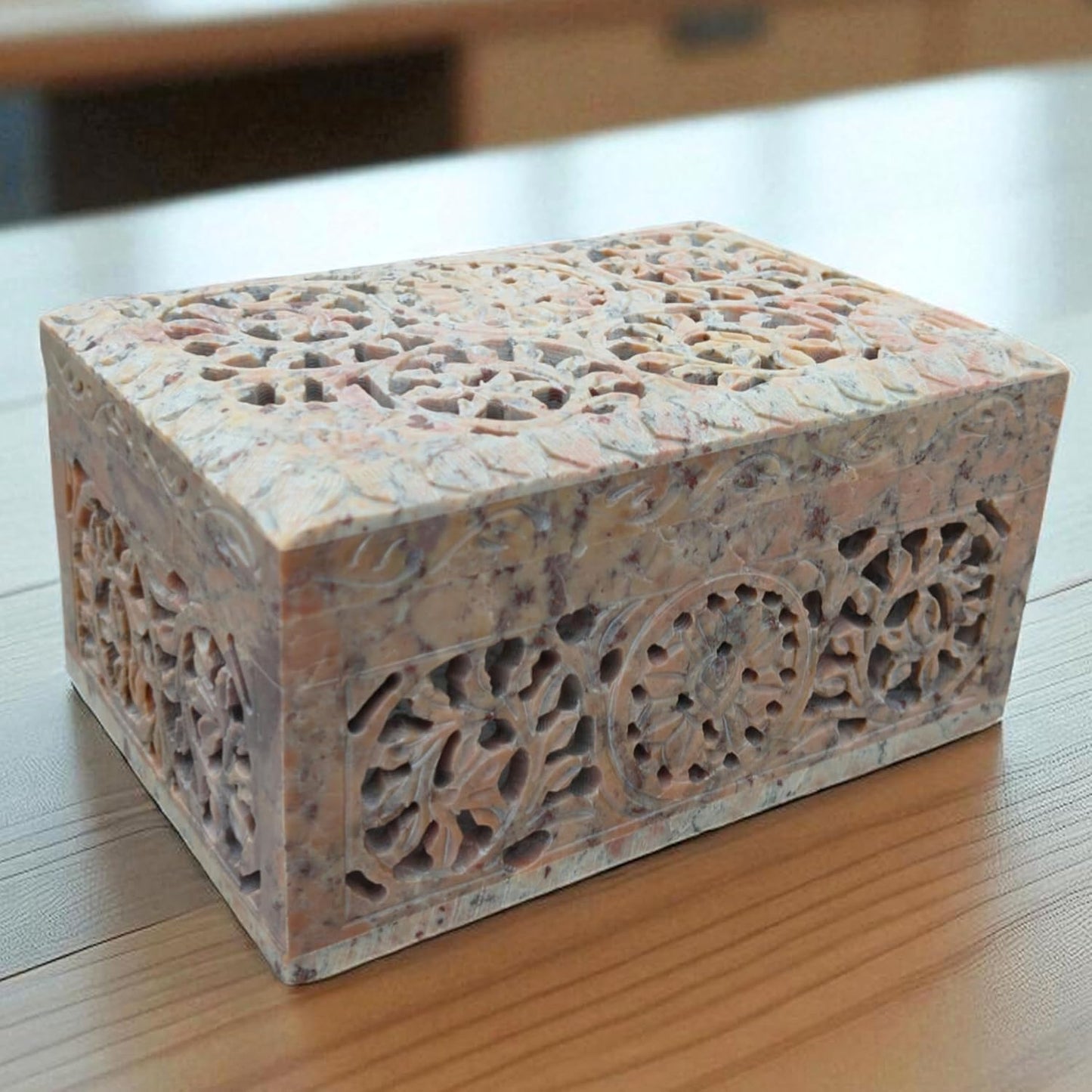 Handmade Soapstone Jewelry Box – Elegant Storage 💎🪨