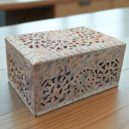 Handmade Soapstone Jewelry Box – Elegant Storage 💎🪨