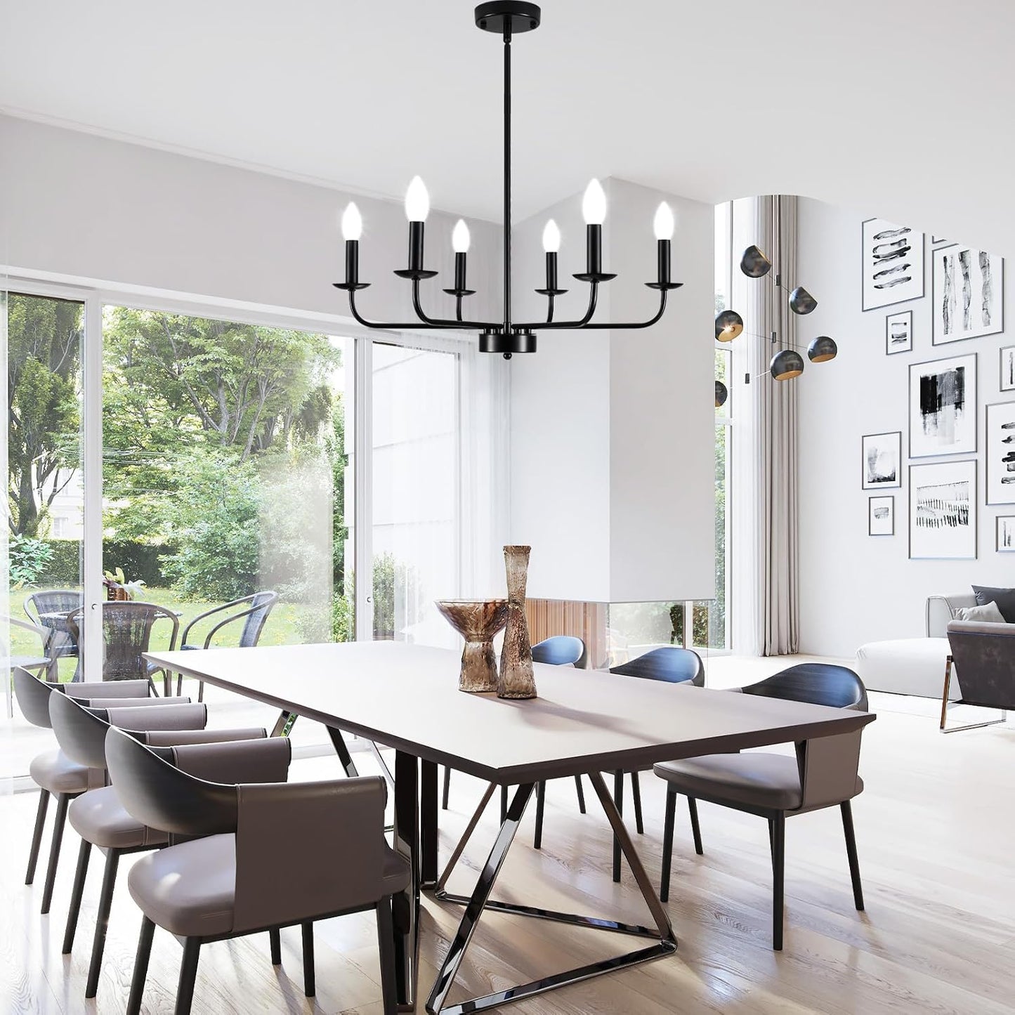 Farmhouse Industrial Chandelier – Rustic Lighting 💡🏡