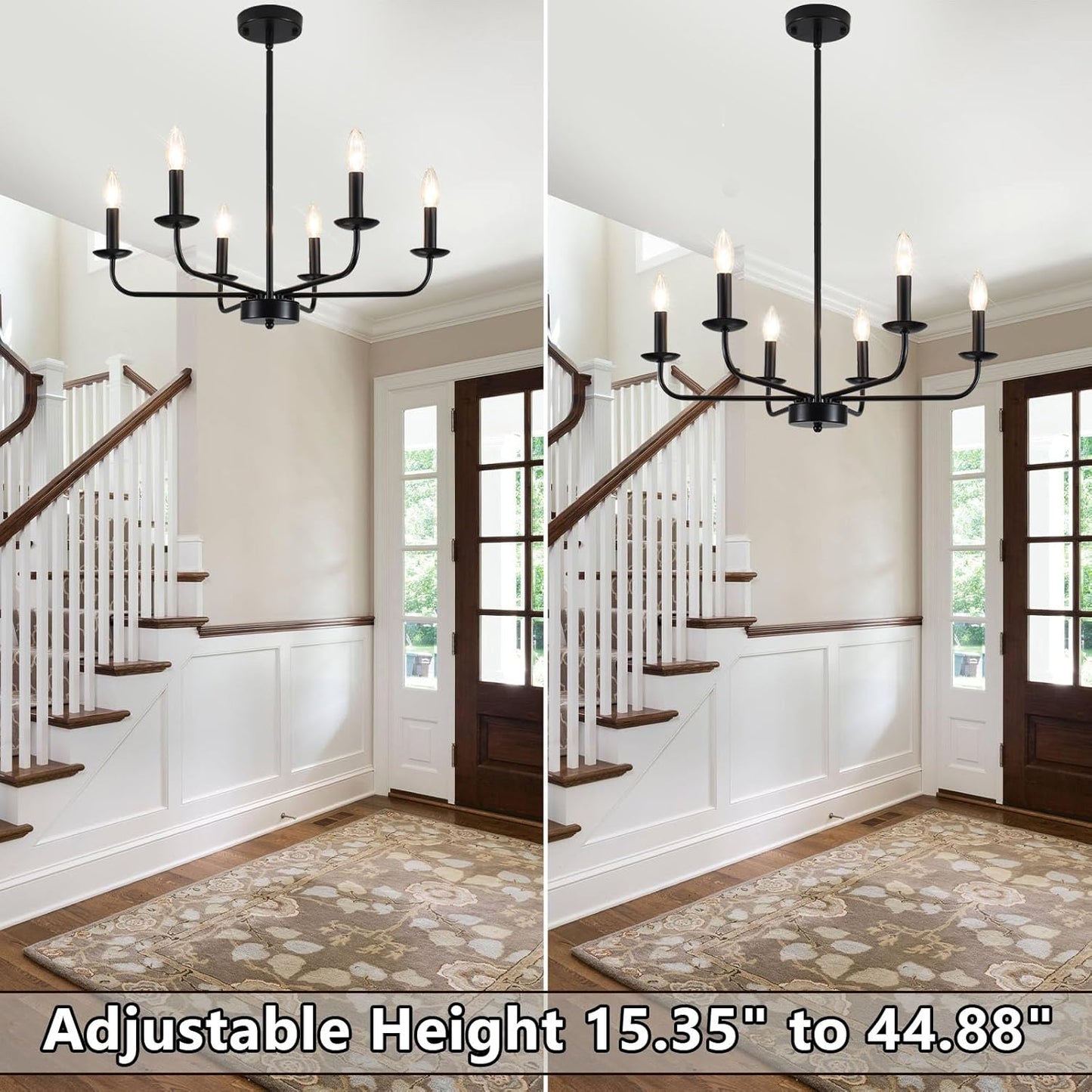 Farmhouse Industrial Chandelier – Rustic Lighting 💡🏡