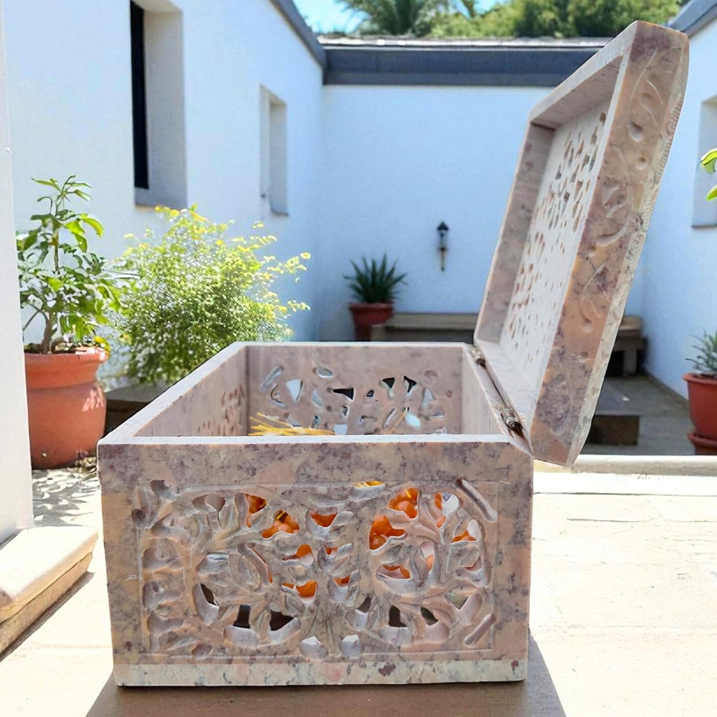 Handmade Soapstone Jewelry Box – Elegant Storage 💎🪨