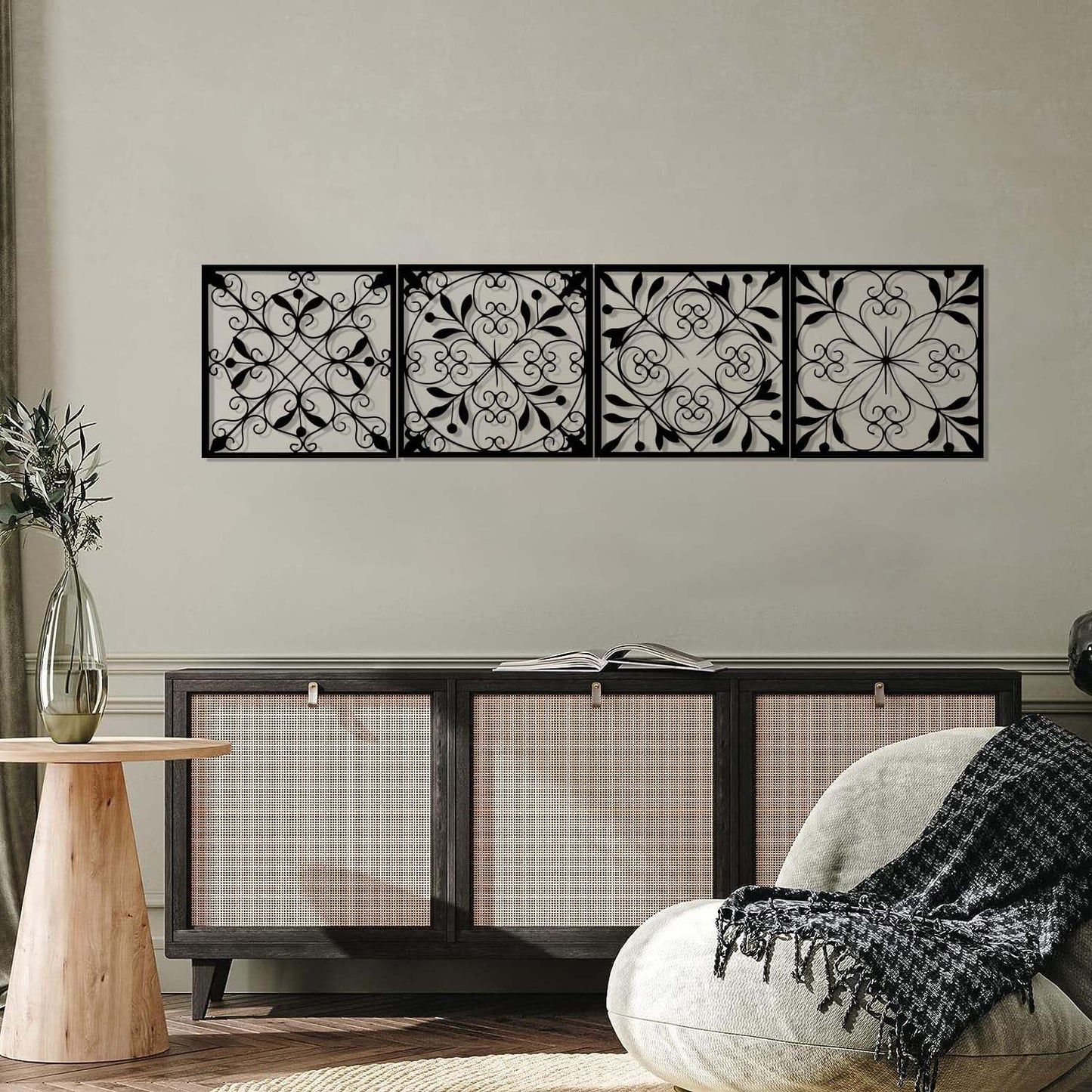 Wrought Scroll Wall Art – Minimalist Home Decor 🖤🏡