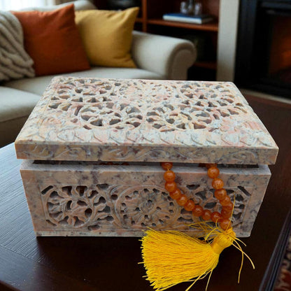 Handmade Soapstone Jewelry Box – Elegant Storage 💎🪨