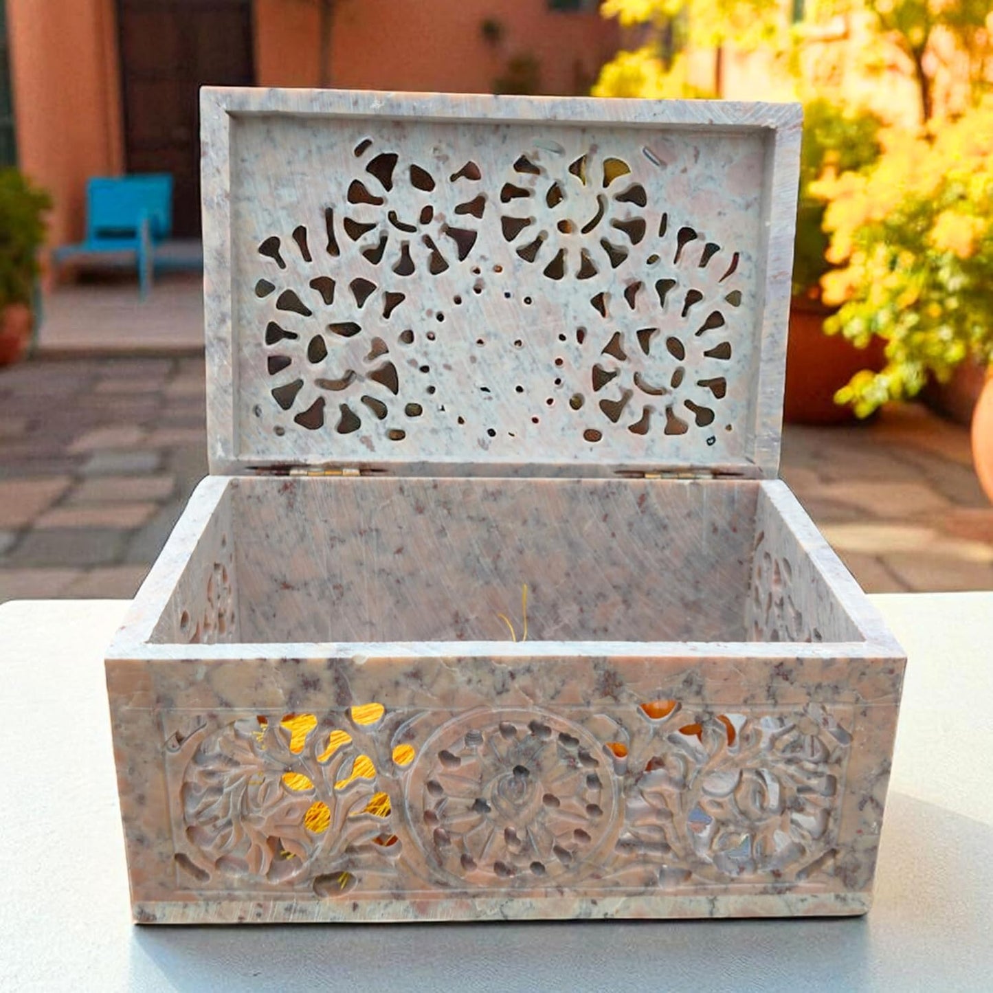Handmade Soapstone Jewelry Box – Elegant Storage 💎🪨