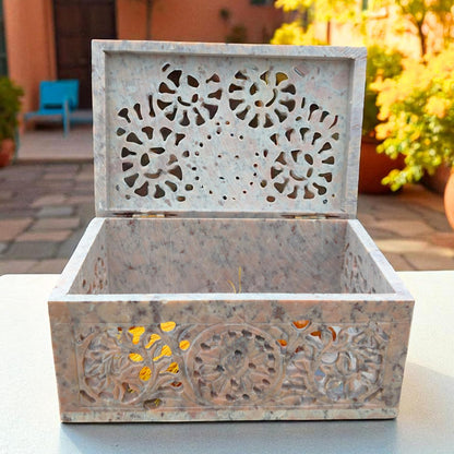 Handmade Soapstone Jewelry Box – Elegant Storage 💎🪨