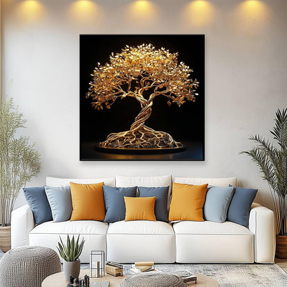 Golden Luxury Canvas Wall Art – Elegant Home Decor 🖼️✨