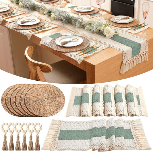 Macrame Placemats – Bicolor Farmhouse Dining 🍽️🌿