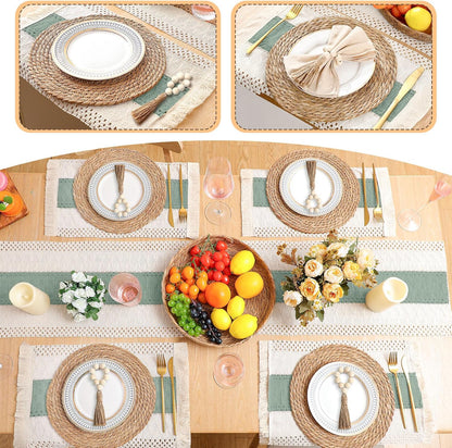 Macrame Placemats – Bicolor Farmhouse Dining 🍽️🌿