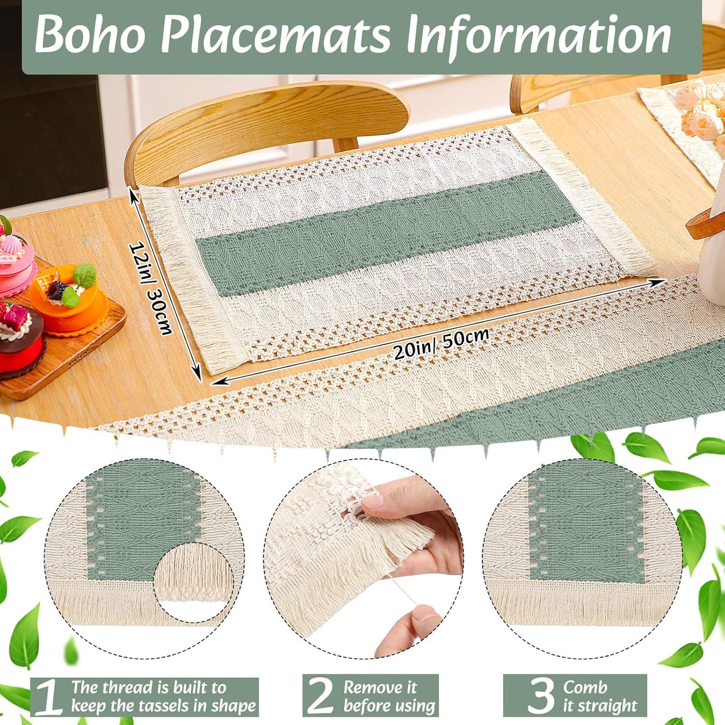 Macrame Placemats – Bicolor Farmhouse Dining 🍽️🌿